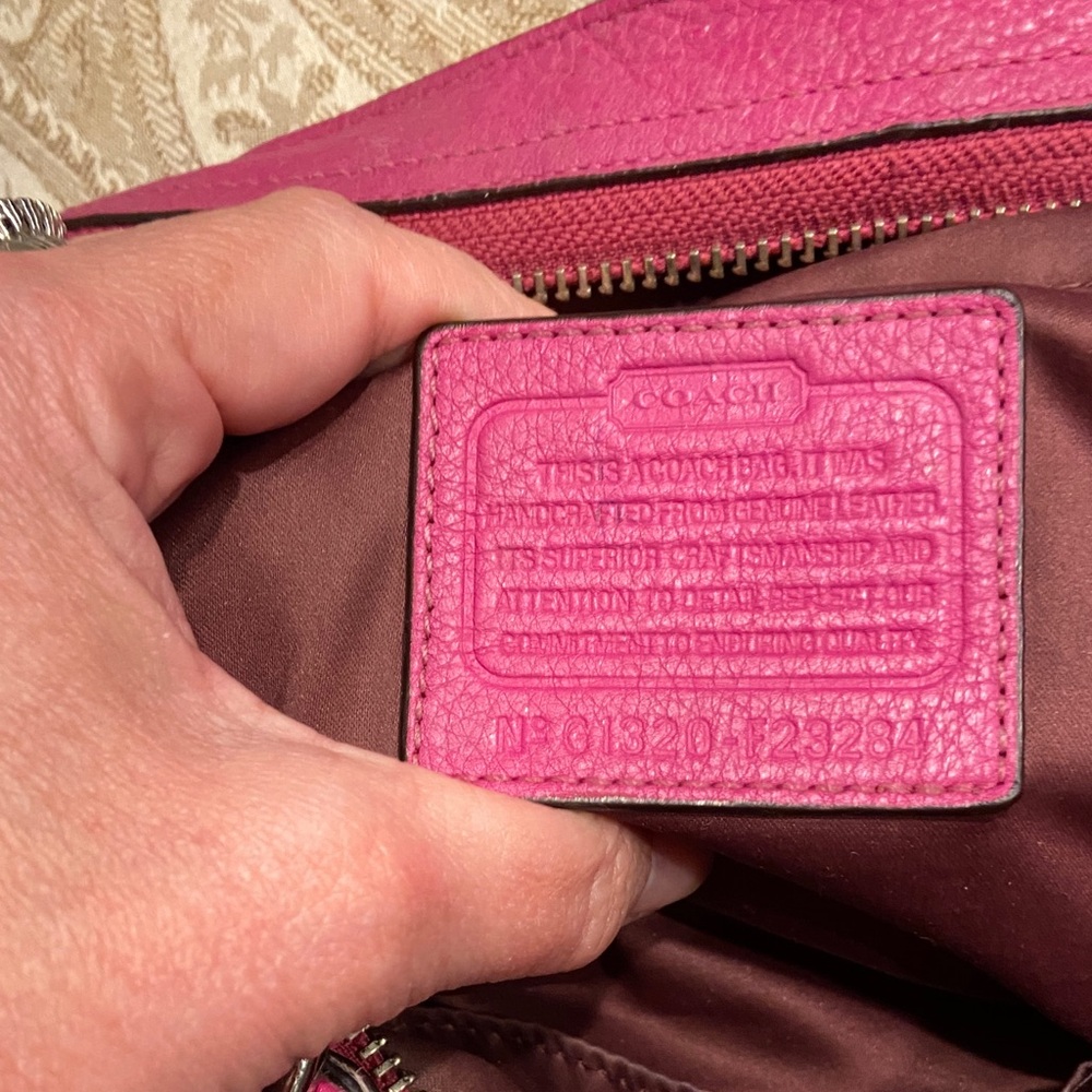 Coach Raspberry Leather Shoulder Bag - Picture 5 of 6